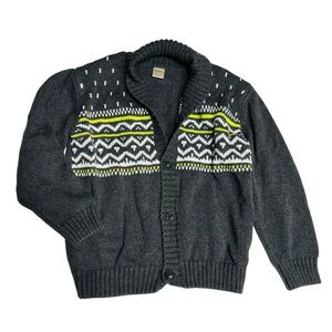 Gymboree Dark Gray Sweater with Yellow and White Patterns